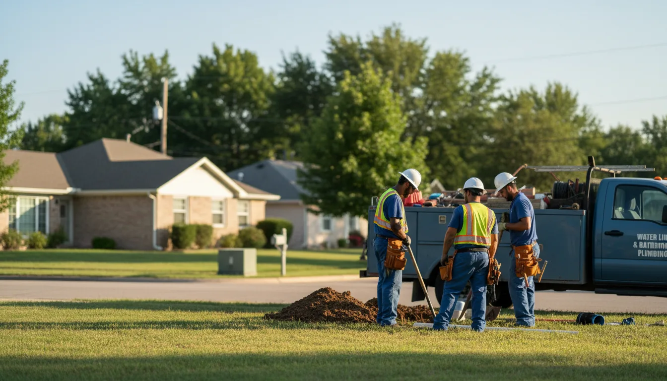 Residential water line and bathroom plumbing service in Custar, OH